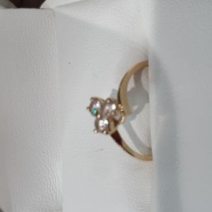 14 K Yellow Gold  3 Stone Diamond Ring